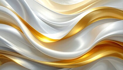 Elegant Gold and White Waves Background Abstract.