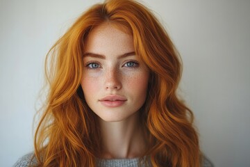 Blue cozy sofa with yellow pillows and grey plaid against white wall with poster. Scandinavian home interior design of modern living room, Generative AI