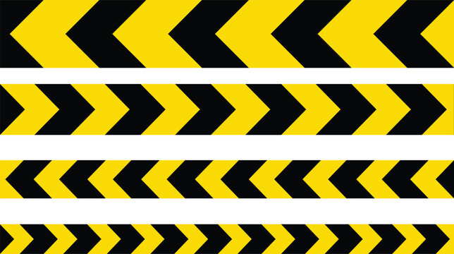 Caution tape warning vector illustration with hazard stripes. Ideal for safety signage, construction zones, restricted areas, or alert graphics in Graphic Design and editorial design. Seamless barrier