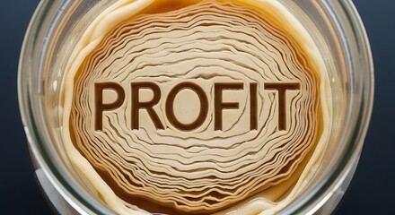 Visual representation of financial profit and business growth, meticulously layered to symbolize strategic accumulation of wealth and successful enterprise development