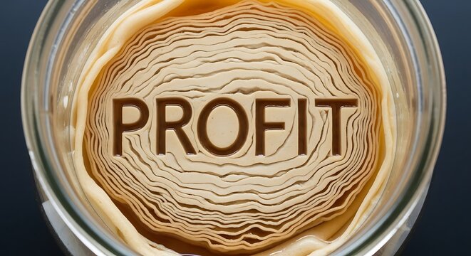 Visual representation of financial profit and business growth, meticulously layered to symbolize strategic accumulation of wealth and successful enterprise development