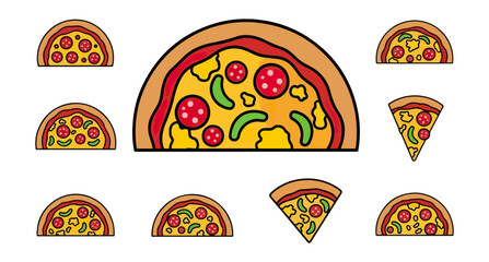 Pizza slices pattern illustration