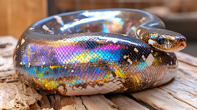 close up of python