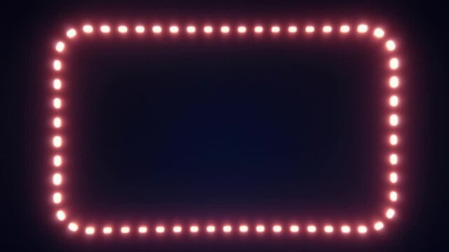 Modern Rectangle loop glow dotted animation frame border curving for live, steaming podcast