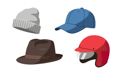 Various hats and headwear