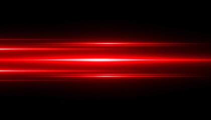 Red Light Streaks on Black Background with Abstract Bright Glow.