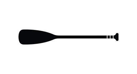 a simple black silhouette of a paddle against white background