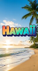 Obraz premium Hawaii Beach Sunrise Vacation Destination.