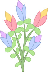 Illustration of Pastel Color Flowers