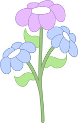 Illustration of Pastel Color Flowers