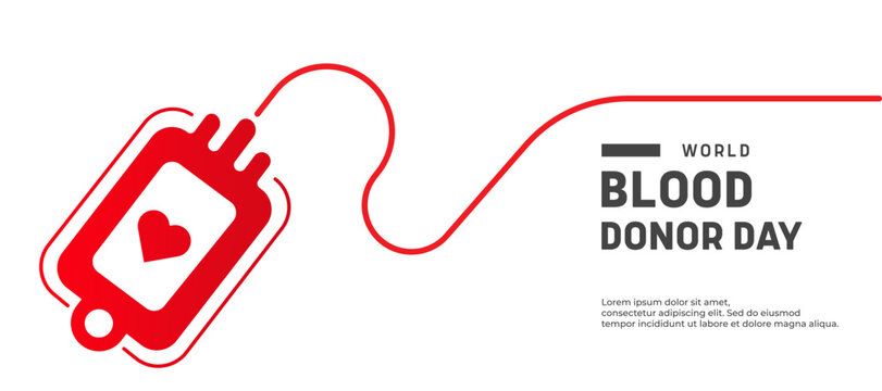 World Blood Donor Day  Red Blood Bag Icon Design - Powered by Adobe