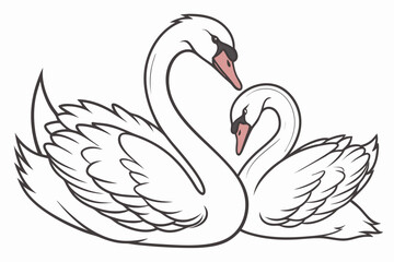 swan on black background