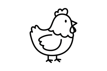Vector icon cartoon illustration of a chicken