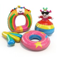 Photo of Inflatable toys Isolated on white background