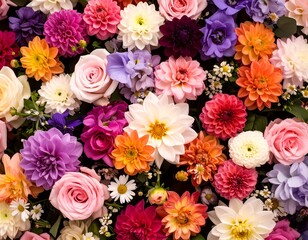 A vibrant arrangement of colorful flowers