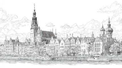 Old retro style view of Charles Bridge in Prague, Czech Republic