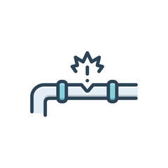 Color illustration icon for damage