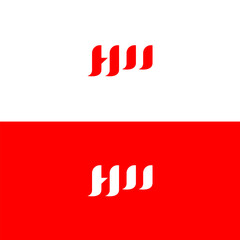 Abstract Red HW Logo  Brand Identity Design