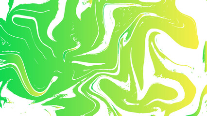 Abstract fluid marble texture featuring swirling green, yellow, and white tones. Liquid pattern flows with smooth curves with gradient effect. Vibrant, artistic, and perfect for digital art wallpapers