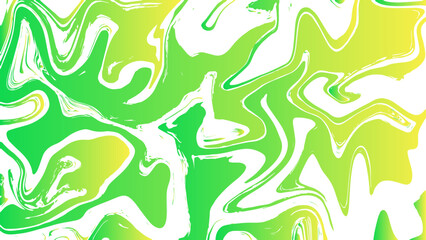 Abstract fluid marble texture featuring swirling green, yellow, and white tones. Liquid pattern flows with smooth curves with gradient effect. Vibrant, artistic, and perfect for digital art wallpapers