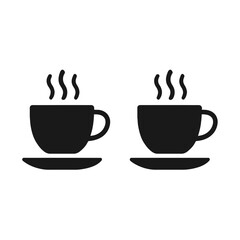 Obraz premium Two Coffee Cup silhouette vector illustration 