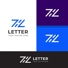 Fototapeta premium Modern HZ Letter Logo Branding Design Template