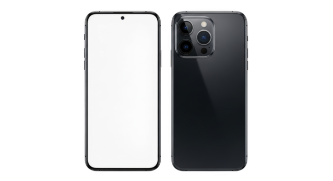 3d modern smartphone with camera array mockup isolated transparent background