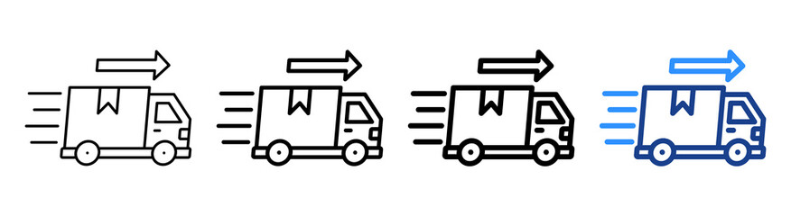 Dispatch Icon Different Style Outline Collection Set