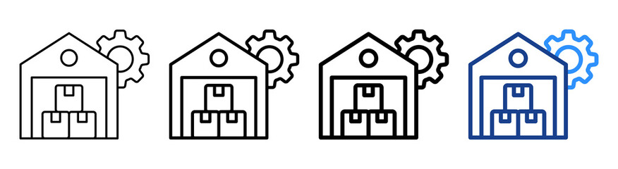 Inventory Management Icon Different Style Outline Collection Set