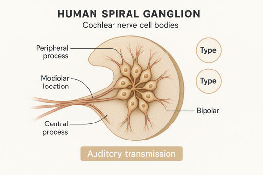 Human Spiral Ganglion Illustration
