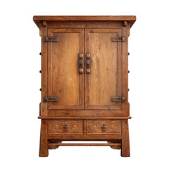Wooden cabinet with two doors and drawers