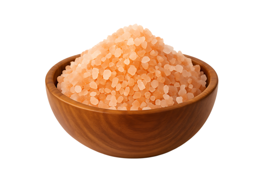 Pink himalayan salt isolated on transparent background