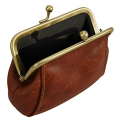 Vintage brown leather coin purse  
