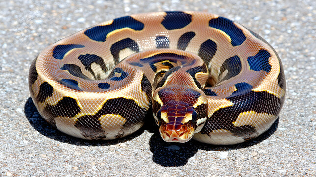 close up of a python