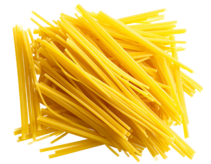 Pile of yellow pasta strands