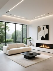 futuristic living room interior