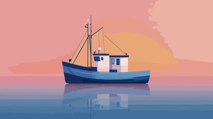 Fishing boat at sunrise