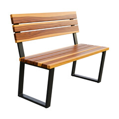 Wooden bench with metal legs  
