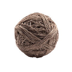 Round ball of taupe yarn