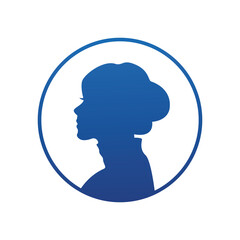 Beauty logo with woman inside circle style design template, flower, logo, woman, Premium Vector