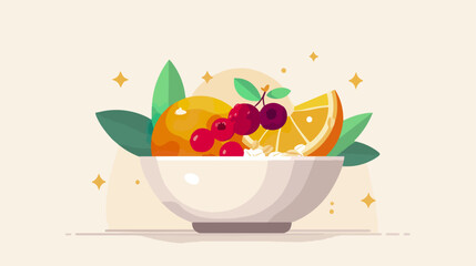 Healthy breakfast bowl with fruits