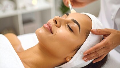 Facial treatment with relaxing, spa, and skin care.