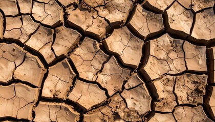 Cracked earth texture with drought, desert background, and global warming.