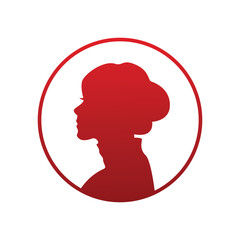 Beauty logo with woman inside circle style design template, flower, logo, woman, Premium Vector