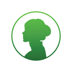 Beauty logo with woman inside circle style design template, flower, logo, woman, Premium Vector