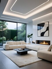 futuristic living room interior