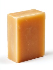 A solid bar of natural soap with a smooth surface and warm beige color. The soap is rectangular and has no visible branding or packaging.