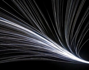 Obraz premium Abstract light trails on a black background