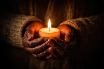 Hands holding a candle in the dark (1)