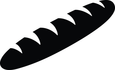 Crispy baguette silhouette fresh baked bread food icon vector